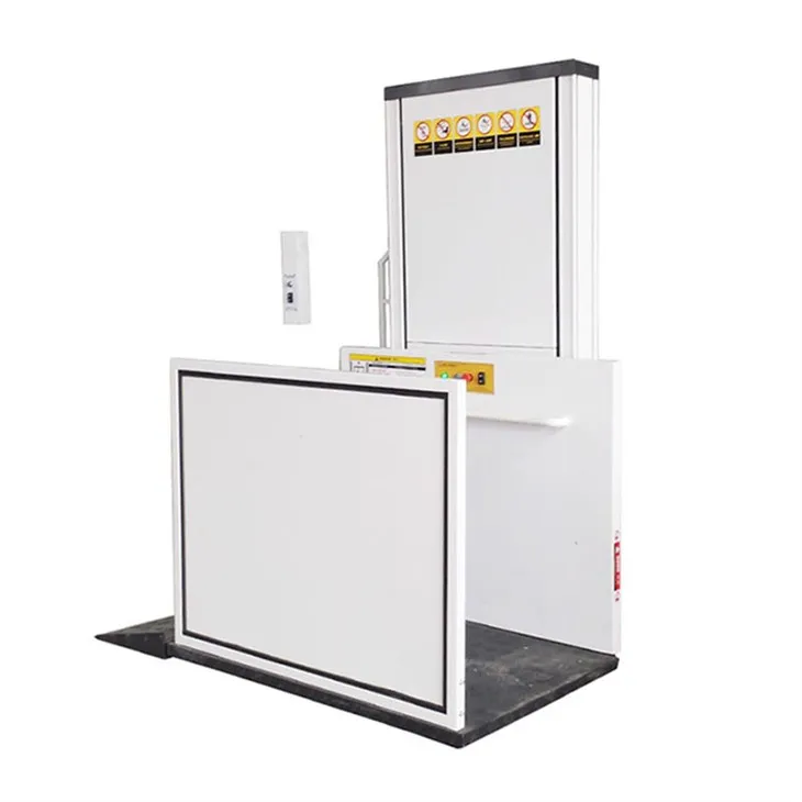 Pionowy podnośnik platformowy dla wózków inwalidzkich